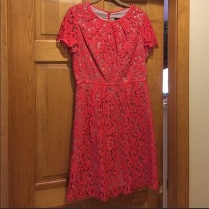 Adrianna Papell Red Lace Dress